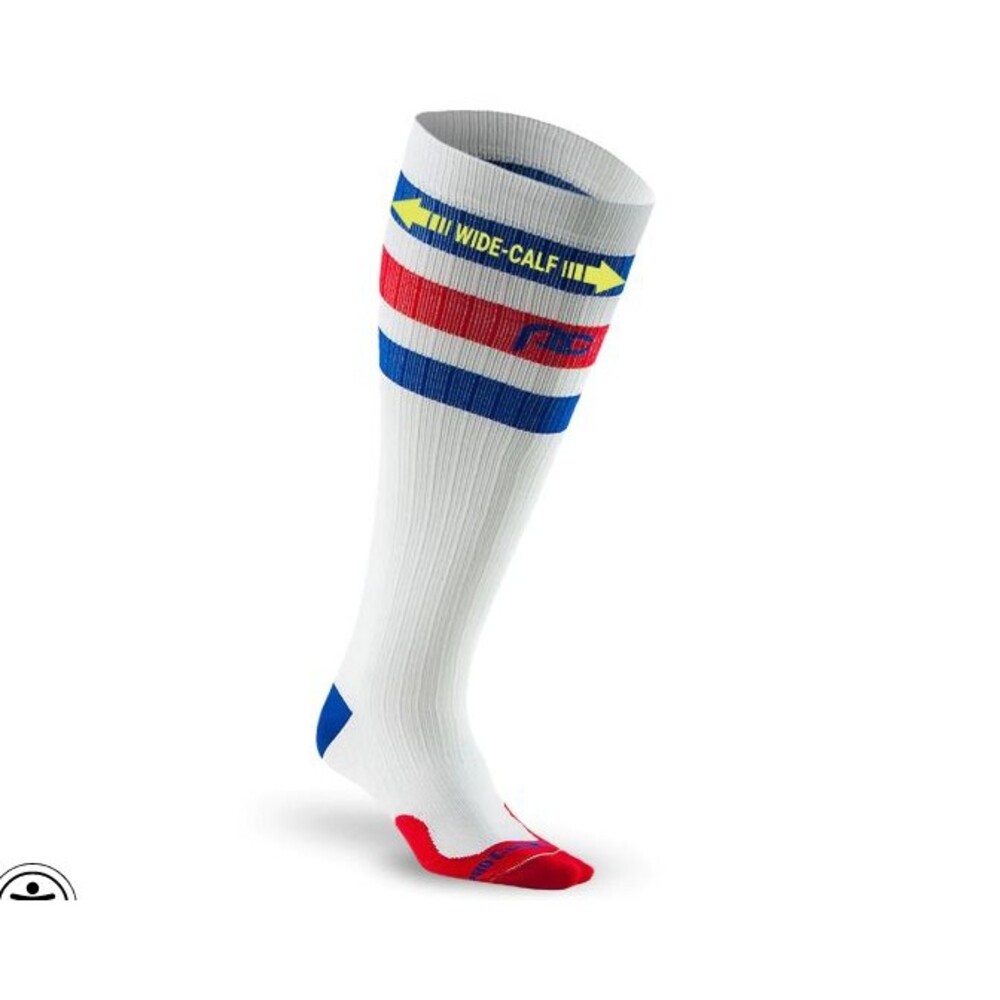 NWOT Pro Compression Wide Calf Marathon RWB Stripe Knee High Compression Socks
